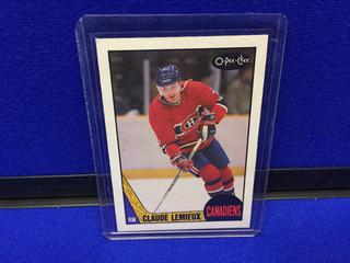 1987-88 Claude Lemieux #227 O-Pee-Chee Rookie Card.