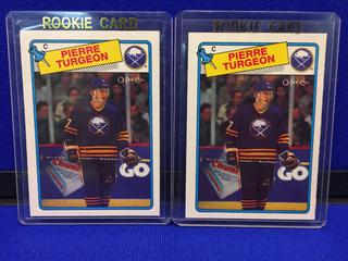 (2) 1988-89 Pierre Turgeon #194 O-Pee-Chee Rookie Card.