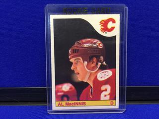 1985-86 Al MacInnis #237 O-Pee-Chee Rookie Card.