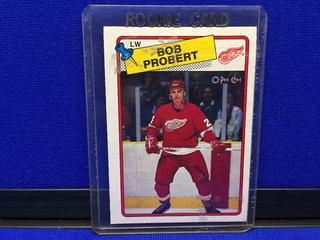 1988-89 Bob Probert #181 O-Pee-Chee Rookie Card.