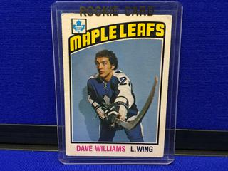 1976-77 Dave Williams #373 O-Pee-Chee Rookie Card.