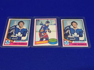 1974-75 Lanny MacDonald #168 O-Pee-Chee Rookie Card, Topps Lanny MacDonald Rookie Card + 1980-81 Lanny McDonald Colorado Rockies Card #62.