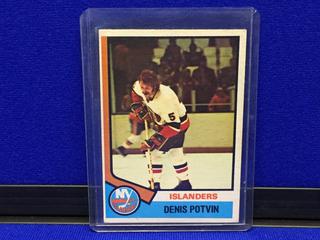 1974-75 Dennis Potvin #195 O-Pee-Chee Rookie Card.