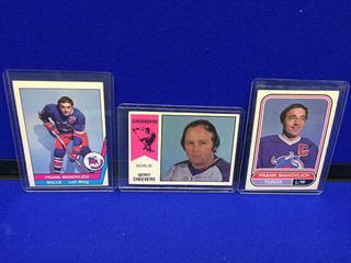 WHA Gerry Cheevers Cleaveland Crusaders, Frank Mahovlich Tores Hockey Cards.