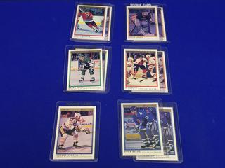 1990-91 Joe Sakic, Jeremy Roenick, Curtis Joseph, Owen Nolan, Alexander Mogilny, Mike Ricci, Bobby Holik O-Pee-Chee Rookie Cards.