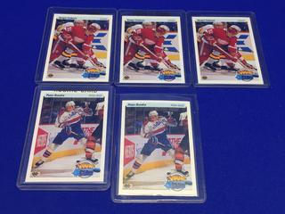 1991 Upper Deck French Young Guns Rookie Hockey Cards. Sergei Federov #525, Peter Bondra #536.