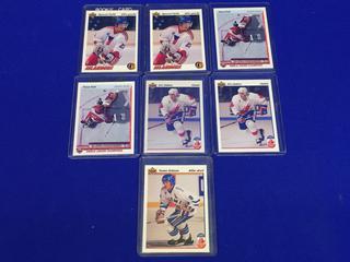 1991 Upper Deck French Rookie Hockey Cards. Teemu Selanne, Eric Lindross, Zigy Palffy.