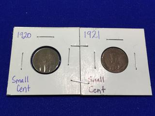 1920 & 1921 Canadian Small Cents.