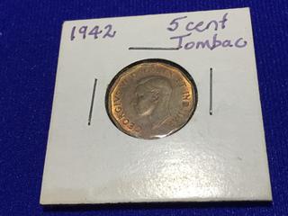 1942 Canadian Tombac Nickel.