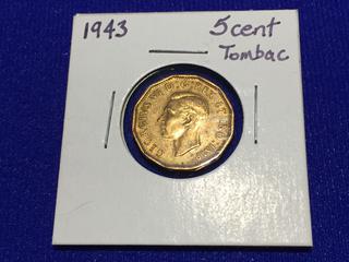 1943 Canadian Tombac Nickel.