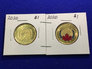 2020 Coloured & Non-Coloured UN Loonie.