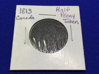 1813 Canadian Half Penny Token.