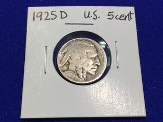 1925 D US Buffalo Nickel.