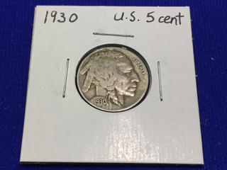 1930 US Buffalo Nickel.