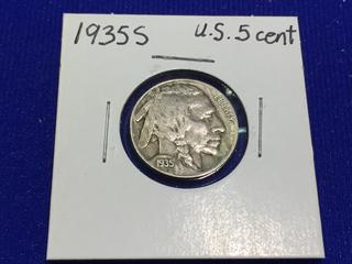 1935 S US Buffalo Nickel.