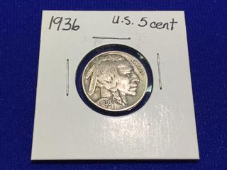 1936 US Buffalo Nickel.