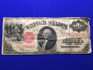 1917 USA One Dollar Bill. S/N R70038507A