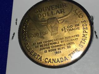 1963 Calgary Stampede Dollar.