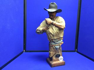 Cowboy Statue by Stephen Herero, "When The Goin' Gets Tough" 18" Tall.