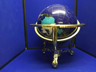 Metal & Crystal Globe w/Compass. Minor Damage, 17.5" Tall, 16" Wide.