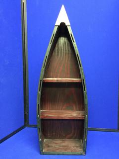 Wooden Boat 25 3/4" Tall.