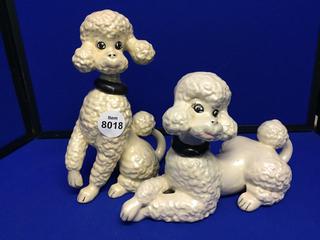 (2) Ceramic Dogs 7" & 10" Tall.