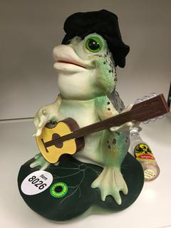 Animated Singing Frog w/Guitar & Magnetic Bottle Opener 6 1/4".