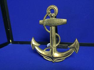 Mounted Brass Anchor 9".