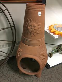 Ceramic Chiminea Firepit 44 1/2" Tall.