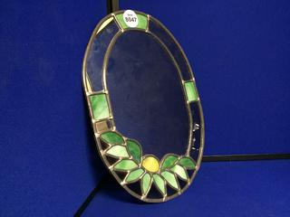 Mirror w/Stained Glass Accents 16 1/2" Long.