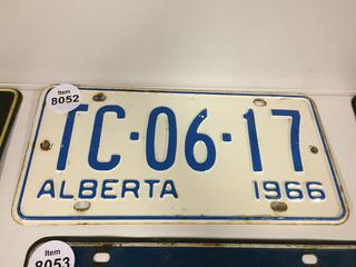 1966 Alberta License Plate.