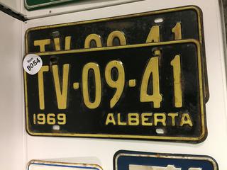 (2) 1969 Alberta License Plates.