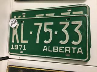 (2) 1971 Alberta License Plates.