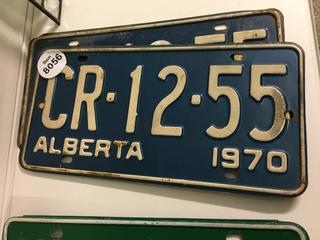 (2) 1970 Alberta License Plates.