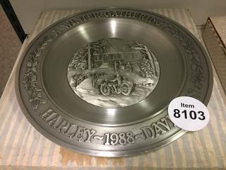 Harley-Davidson Decorative Metal Plate "Winter Gathering 1988".