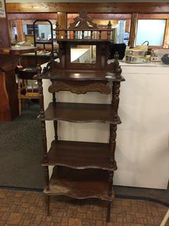 Wooden Shelves w/ Mirror 56 1/2"L x 21 1/2"W.