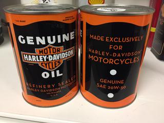 (2) Harley Davidson Motor Oil Cans.