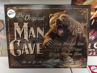 The Original Man Cave Metal Sign 16" x 12 1/2".