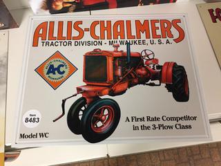 Allis Chalmers Metal Sign 16" x 12 1/2".