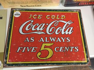 Coca Cola Metal Sign 16" x 12 1/2".