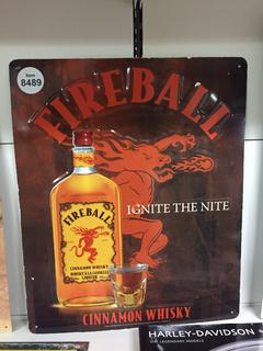 Fire Ball Metal Sign 14" x 17".