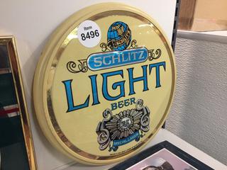 Schlitz Light Beer Plastic Sign 11".