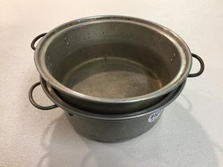 (2) Metal Pots 11"W x 4"H.