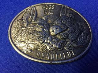 Hogs Are Beautiful Belt Buckle.