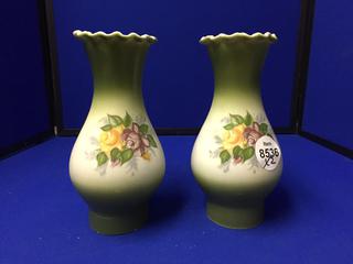 (2) Ceramic Vases 9".