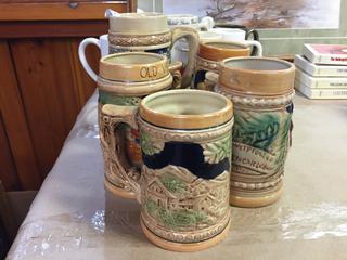 (5) Decorative Mugs.