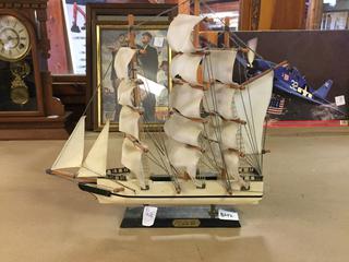 Decorative Ship "Whaling Ship Clipper 1846" 15" x 15".