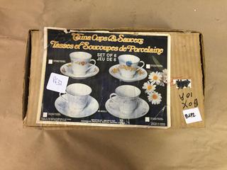 Set of (6) China Cups & Saucers.