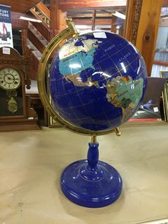 Standing Globe w/ Rock & Pearl Accents 24 1/2"H.