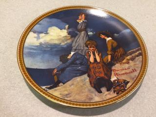 Waiting On The Shore Norman Rockwell Plate.